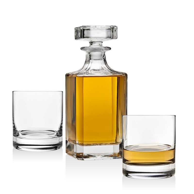Lefonte Whiskey Decanter set for Liquor Scotch Bourbon or Wine, Includes 2 Old Fashioned Whisky Glasses - Image 1